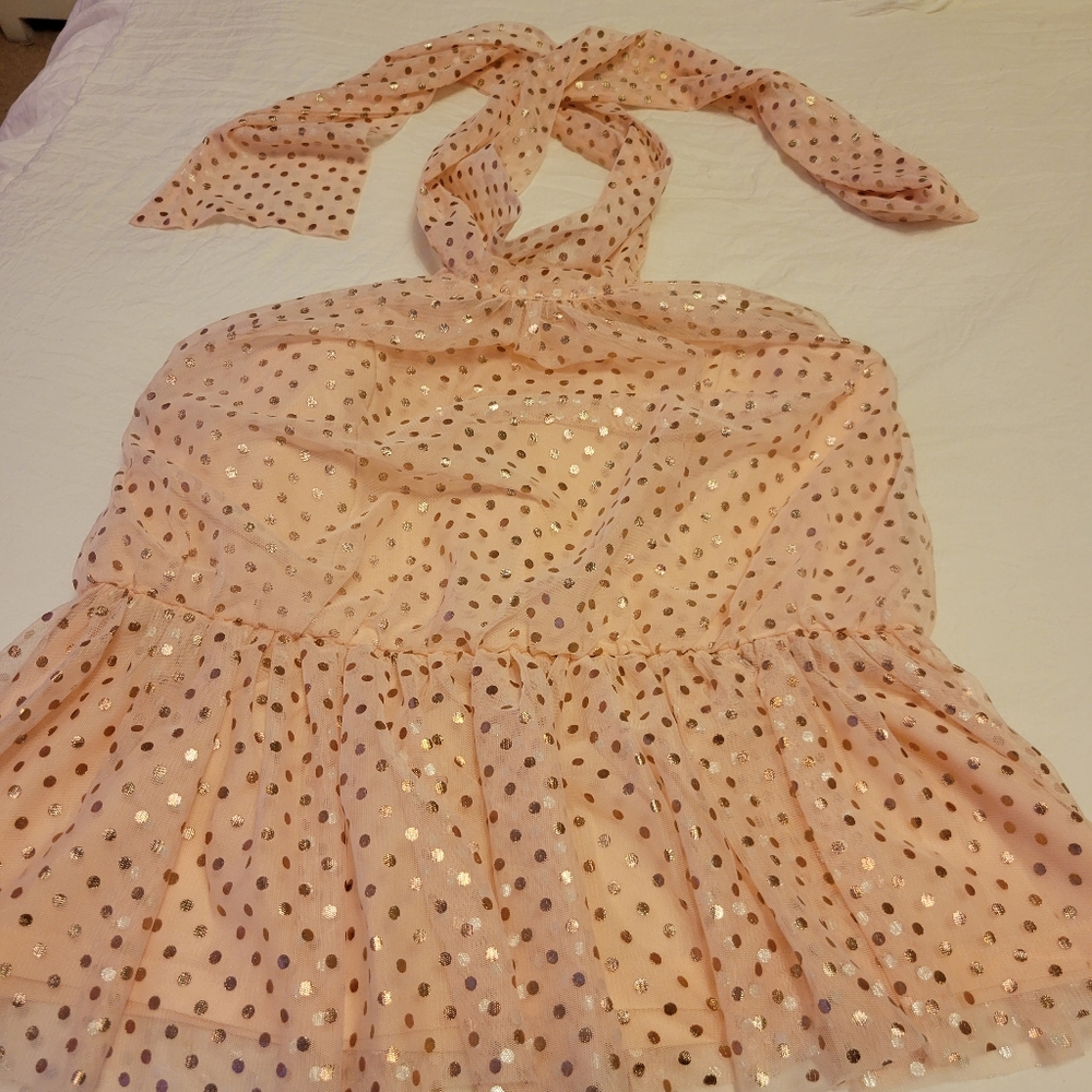 Venus pink/gold peplum top